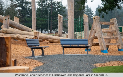 Wishbone Parker Benches at ElkBeaver Lake Regional Park in Saanich BC